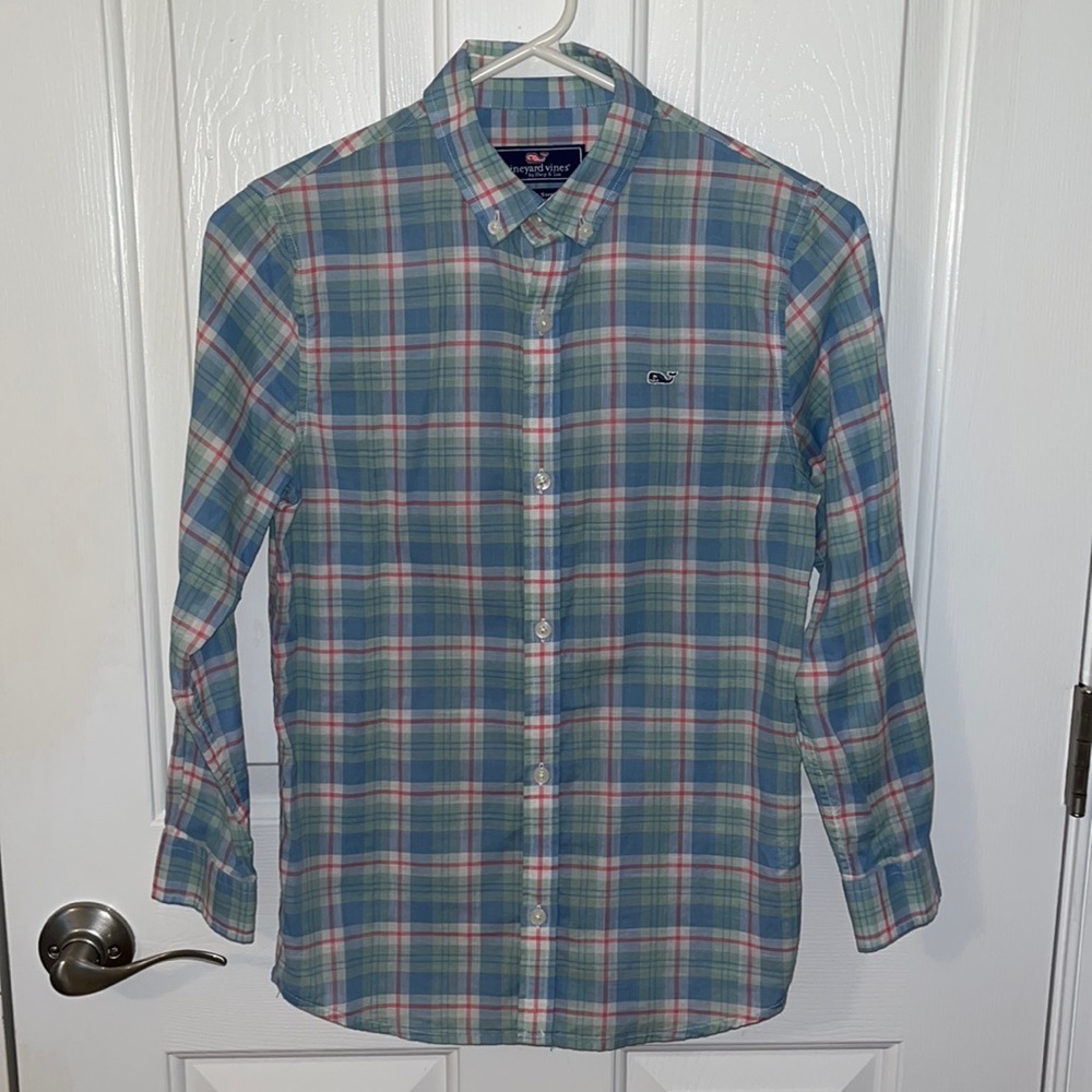 Boys vineyard vines long sleeve button down shirt